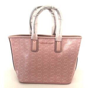Michael Kors Jodie Small Logo Jacquard Blush(Pink) Tote Bag 35H1T2JT1C NWT